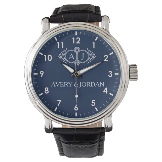 Reloj De Pulsera Personalized Navy Dial  Elegant Custom Gift (Anverso)