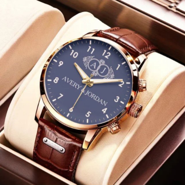 Reloj De Pulsera Personalized Navy Dial  Elegant Custom Gift (Subido por el creador)