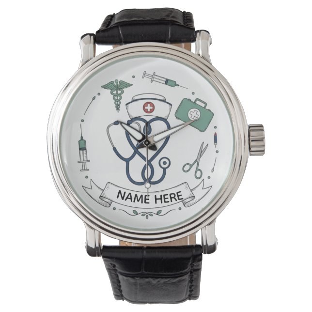 Reloj De Pulsera Personalized Nurse Name Watch (Anverso)