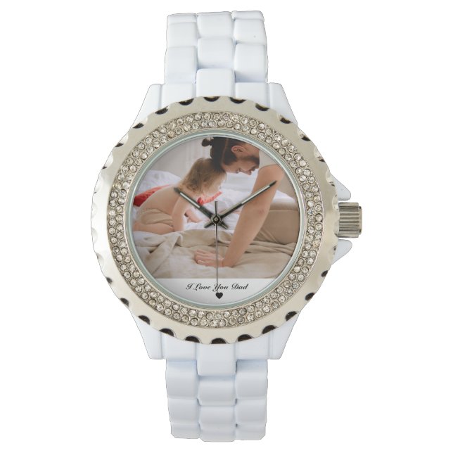 Reloj De Pulsera Personalized Photo  I love You Dad  (Anverso)