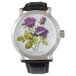 Reloj De Pulsera Personalized Purple Rose Watch | Add Your Name
