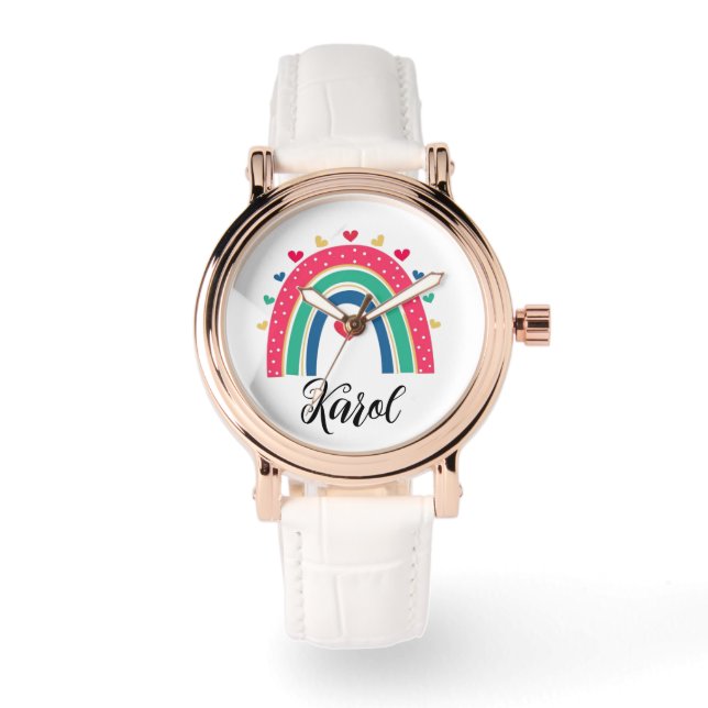 Reloj De Pulsera Personalized rainbow bracelet watch for mom. (Anverso)