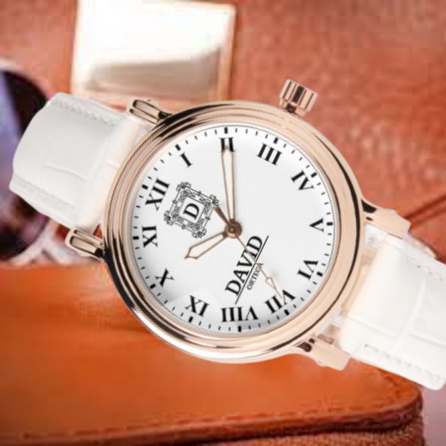 Reloj De Pulsera Personalized  Roman NumeralCustom Engraved Name Ti (Subido por el creador)