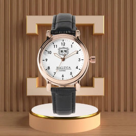Reloj De Pulsera Personalized White Minimal Crest custom name