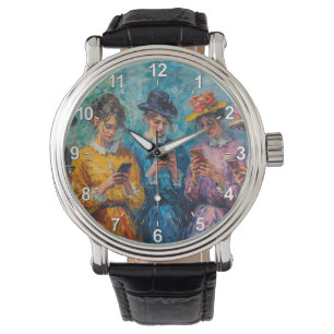 Reloj De Pulsera Personas del siglo XIX usando smartphones