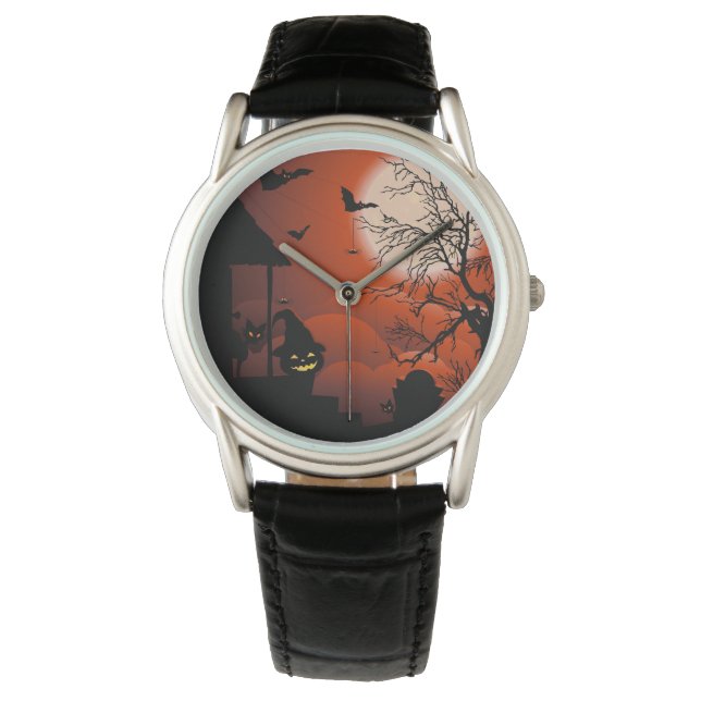 Reloj De Pulsera Pesadilla de la luna sangrienta de Halloween (Anverso)