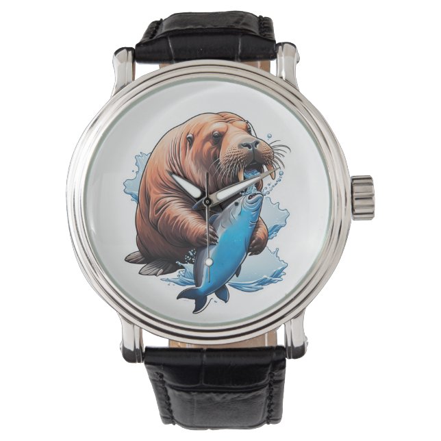 Reloj De Pulsera Pesca De Las Vías En El Mar (Anverso)