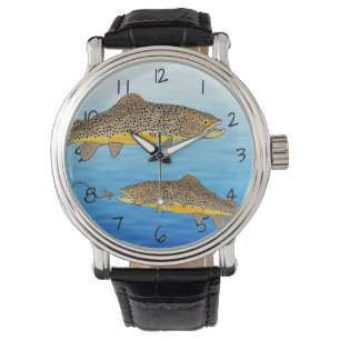 Reloj De Pulsera Pesca de trucha marrón