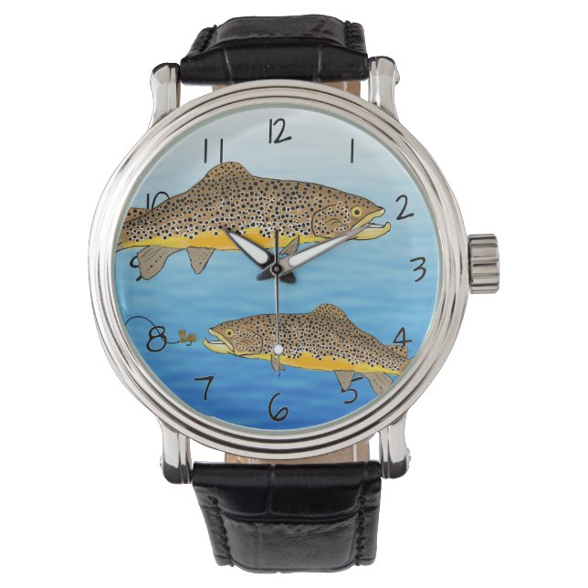 Reloj De Pulsera Pesca de trucha marrón (Anverso)