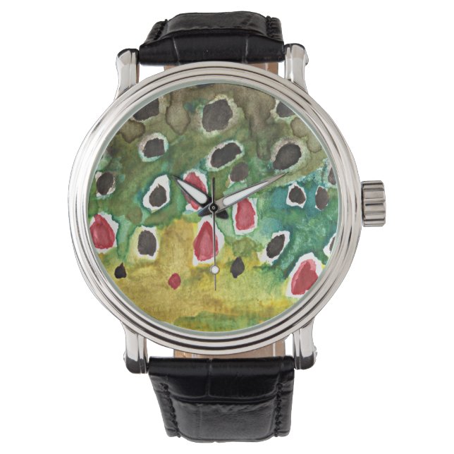 Reloj De Pulsera Pesca de trucha marrón (Anverso)