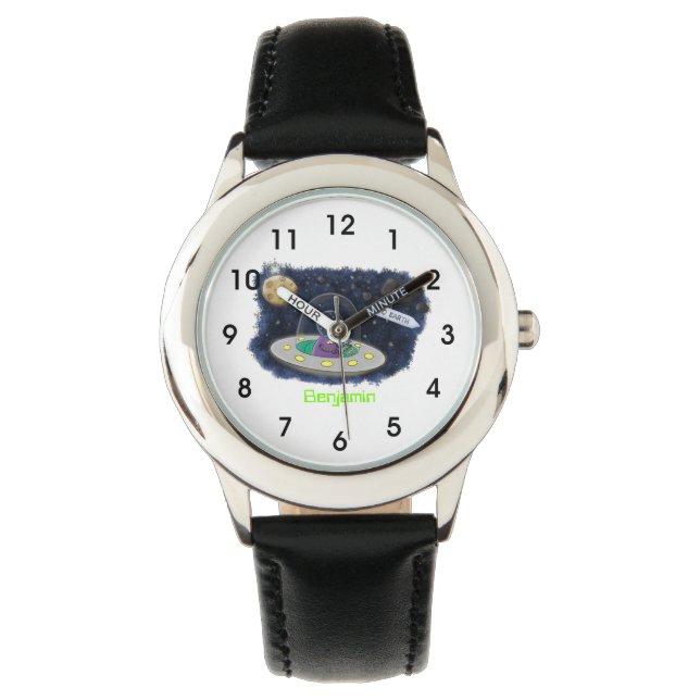 Reloj De Pulsera Pescado alegre lindo del ilustracion del personali (Anverso)