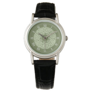 Reloj De Pulsera Pescado celta de Knotwork en verde