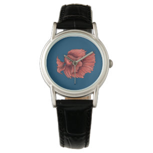 Reloj De Pulsera Pescado combativo de Coral Siamese