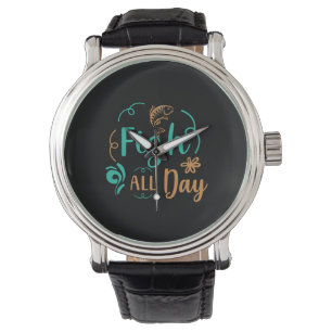 Reloj De Pulsera Pescado de arte durante todo el día