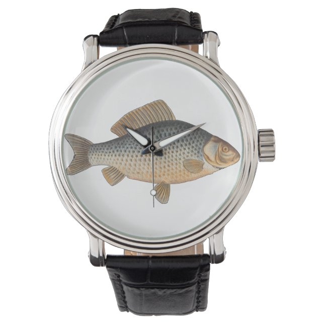 Reloj De Pulsera Pescado de carpa pescar pintura de agua dulce (Anverso)