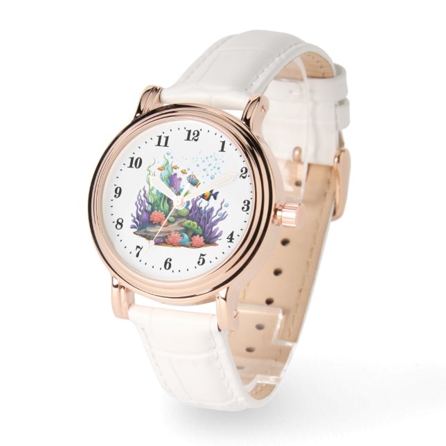 Reloj De Pulsera Pescado de Cute Beach acuático (Ángulo)