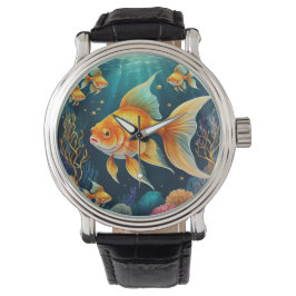 Reloj De Pulsera Pescado de oro en aguas submarinas