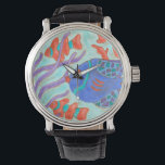 Reloj De Pulsera Pescado pop<br><div class="desc">Bañarse bajo el mar con este bonito pescado de color agua. Esta pintura de Nancy Slocum captura la hermosa vida acuática bajo los mares. Capta los peces multicolores rodeados de kelp salvajes mientras nadan rápidamente. Consigue tus hermosos peces hoy en tu próximo producto de Zazzle.</div>