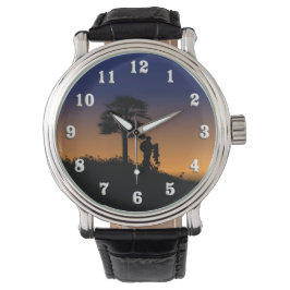 Reloj De Pulsera Pescador en números blancos oscuros