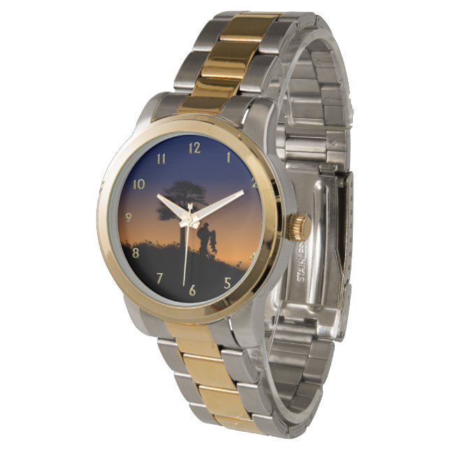 Reloj De Pulsera Pescador en números de oro del Dusk (Angular)