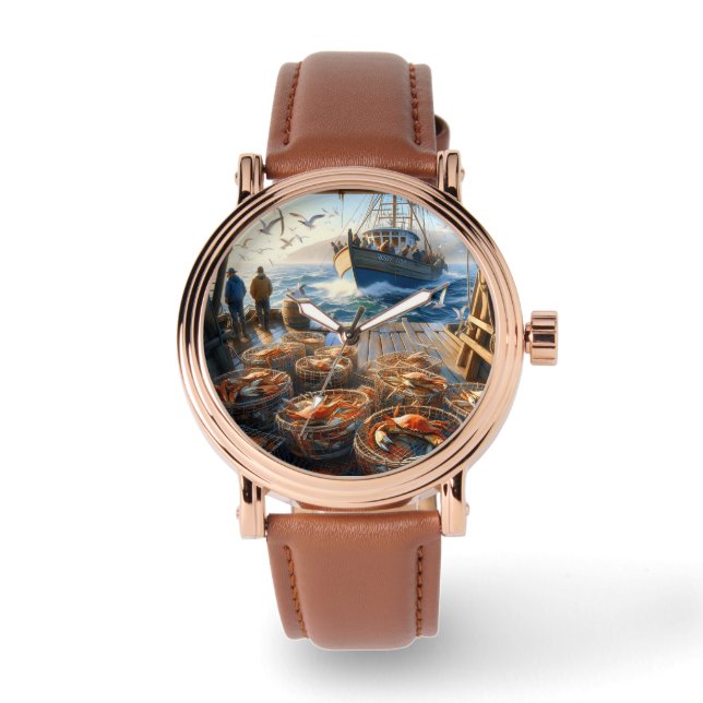 Reloj De Pulsera Pescadores de la cosecha de Crepúsculo que recogen (Anverso)