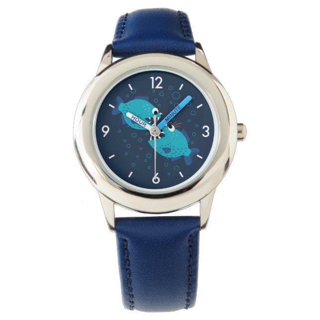 Reloj De Pulsera Pescados azules de cotilleo de la piraña (Anverso)