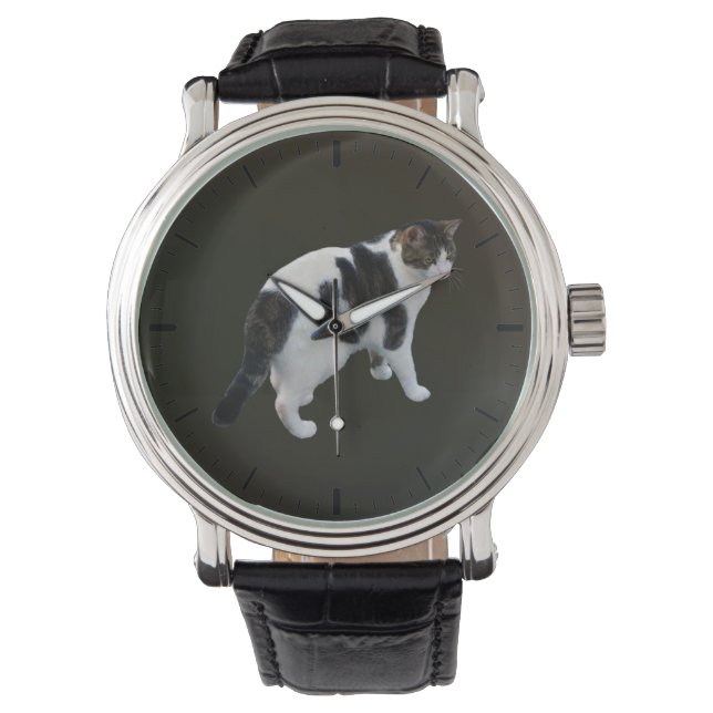 Reloj De Pulsera Pestaña Blanca Con Parches Oscuros (Anverso)