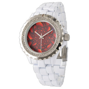 Reloj De Pulsera Pétalo Rojo Negro Azul