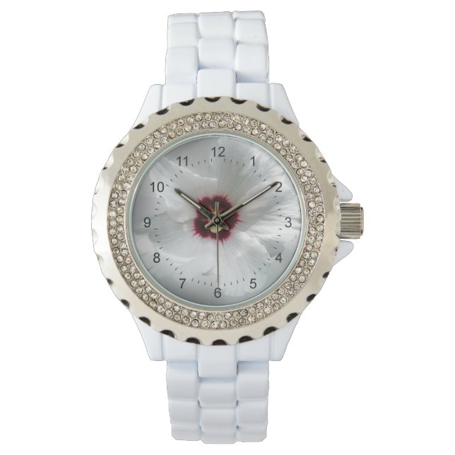 Reloj De Pulsera pétalos blancos brillantes (Anverso)