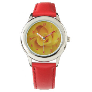 Reloj De Pulsera Pétalos de rosa amarilla romántica