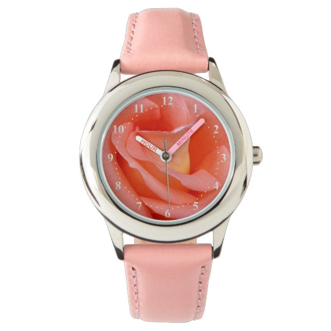 Reloj De Pulsera pétalos de rosa rosa rosa rosado (Anverso)
