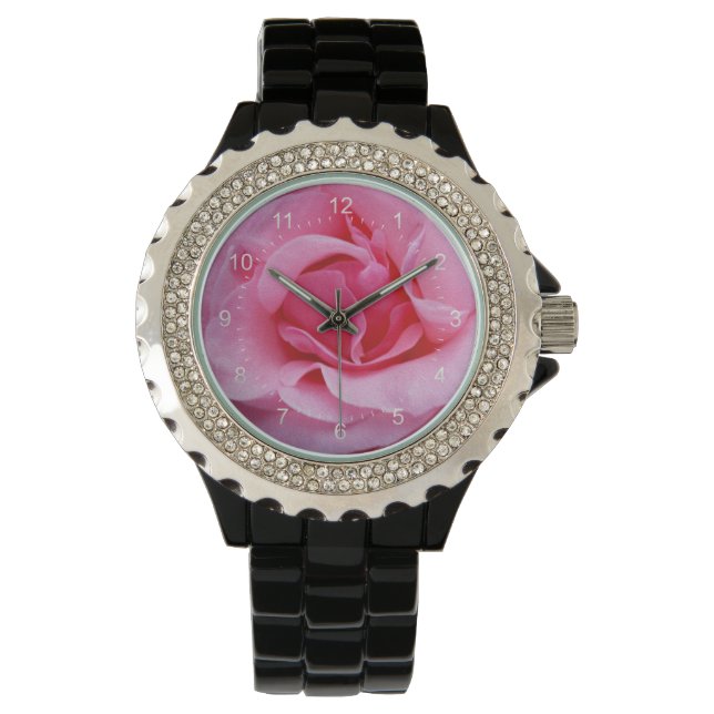 Reloj De Pulsera Pétalos de rosa rosados (Anverso)