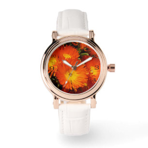 Reloj De Pulsera Pétalos naranjas: Daisies Naranjas australianos,