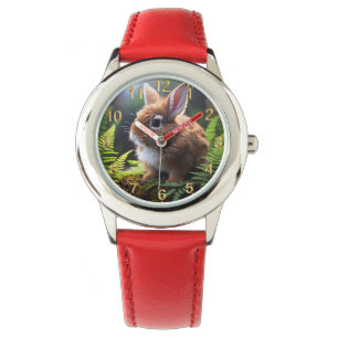 Reloj De Pulsera "Petite Charm: El conejo enano marrón y blanco"