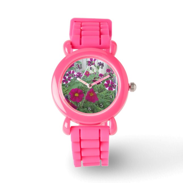 Reloj De Pulsera Petunias rosadas (Anverso)