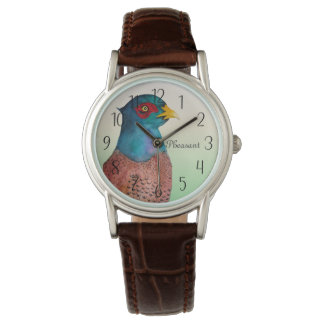 Reloj De Pulsera Pheasant Bird Watercolor Painting Watch