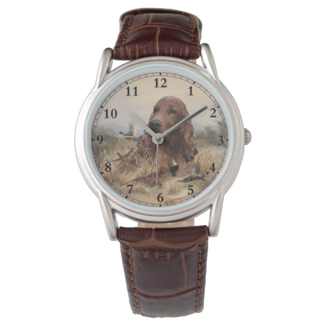 Reloj De Pulsera Pheasant de caza de colonos irlandeses, Art (Anverso)