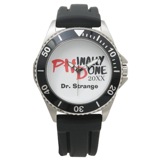 Reloj De Pulsera Phinally done. - Funny PHD Graduation Quote Design (Anverso)