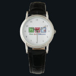 Reloj De Pulsera Phlebotomist Peace Love Phlebotomy<br><div class="desc">Un regalo de reloj de pulsera para un experto en dibujo de sangre y agujas. Una señal de paz, corazón y viales de sangre. Peace Love Phlebotomy watch.</div>