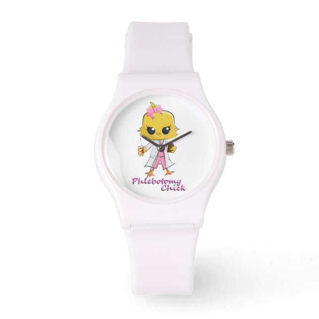 Reloj De Pulsera Phlebotomy Chick Watch White (Anverso)