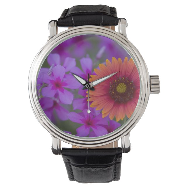 Reloj De Pulsera Phlox y manta india cerca de Devine Texas (Anverso)