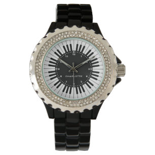 Reloj De Pulsera Piano Blanco Y Negro Moderno