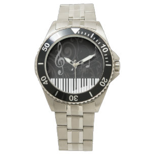 Reloj De Pulsera Piano caprichoso y notas musicales