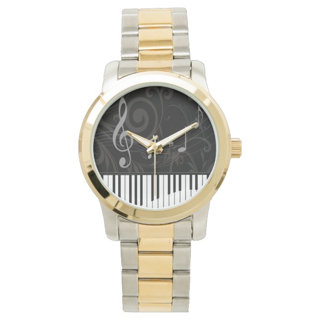 Reloj De Pulsera Piano caprichoso y notas musicales (Anverso)