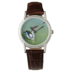 Reloj De Pulsera Pie de Apple de amor pelicano,