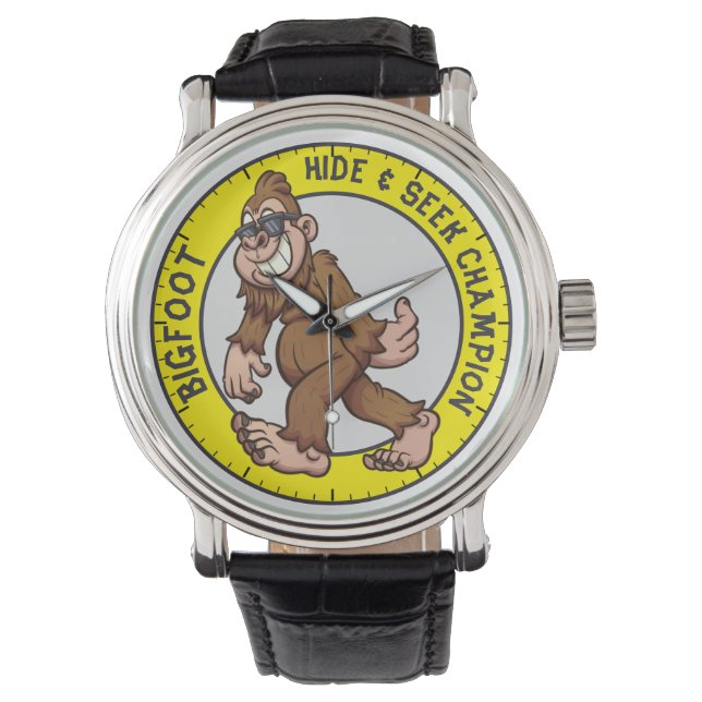 Reloj De Pulsera Pie grande | Vigilancia de Sasquatch (editable) (Anverso)