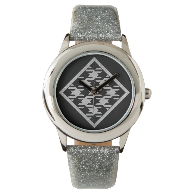 Reloj De Pulsera Pied de Poule al estilo purpurina (Anverso)