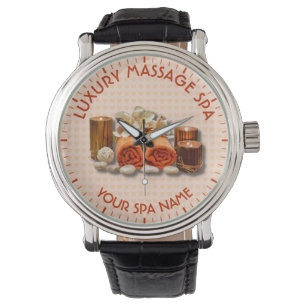 Reloj De Pulsera Piedra de la vela del salón de la terapia del