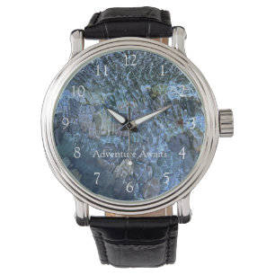 Reloj De Pulsera Piedras de arroyo acuático guijarros en la playa a