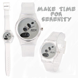 Reloj De Pulsera Piedras de Zen Negro con Moda de Iniciales